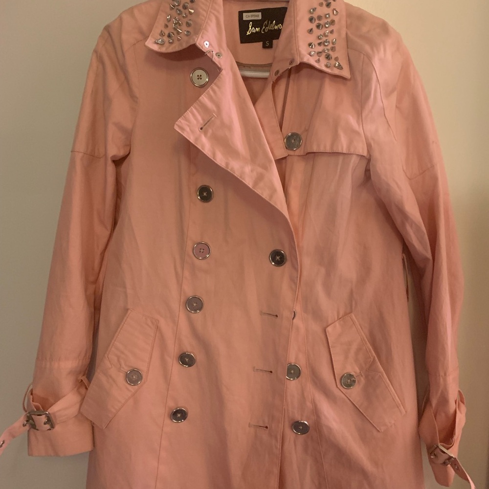 Sam Edelman Moon Collection Pink Studded Women's Trench Coat